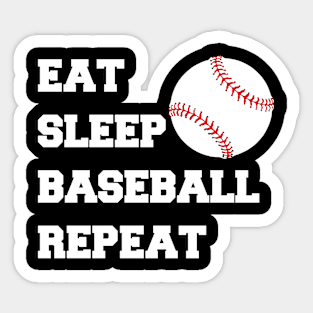 Eat Sleep Baseball Repeat Sticker